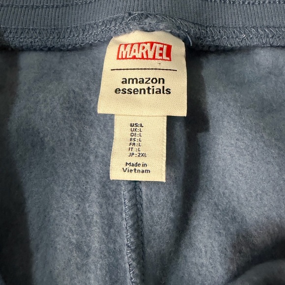 NWT Marvel Amazon Basics L Fleece Jogger Sweatpants – Blue Print - Picture 3 of 4
